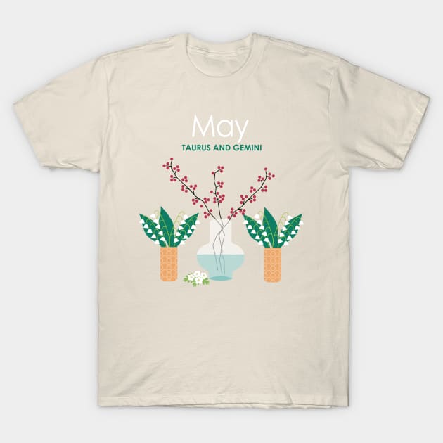 May Birth Flowers T-Shirt by LjM